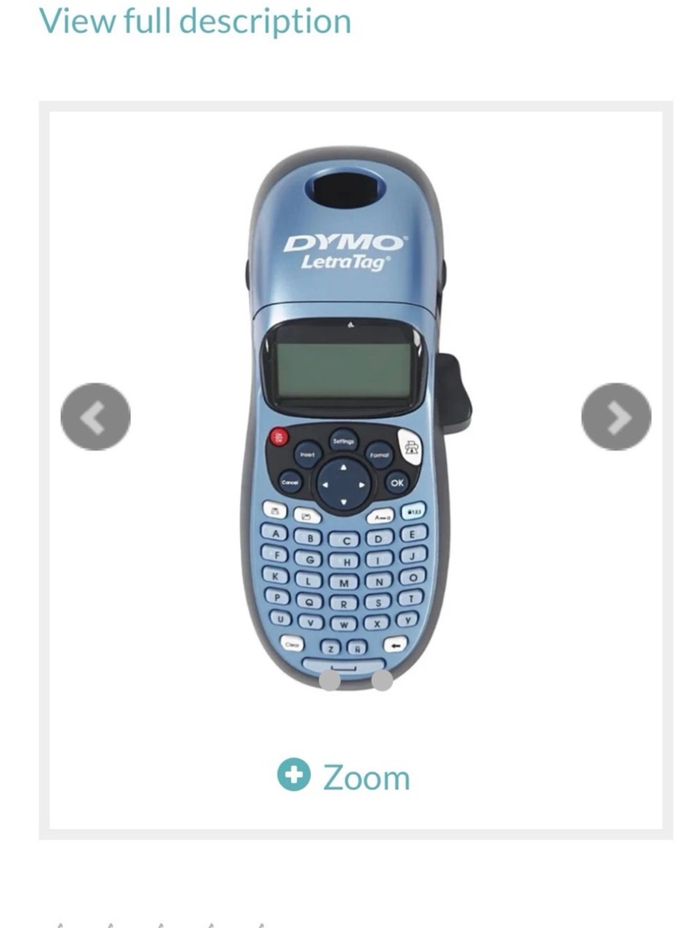 Dymo LetraTag Handheld Label Maker in Metallic Blue and Black